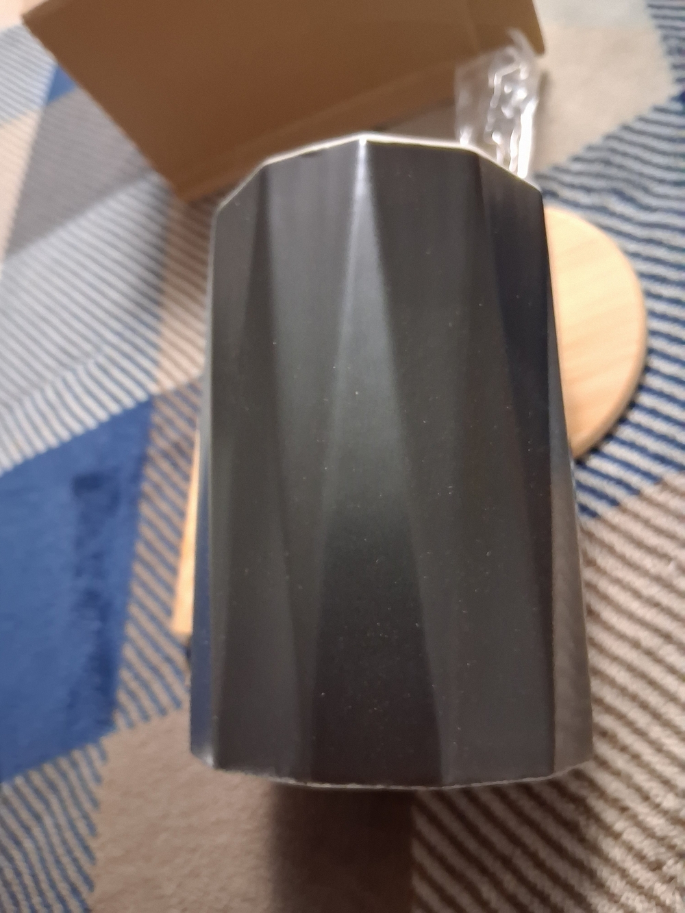 Sleek Glossy Black Travel Mug With Lid And Spoon GREAT gift